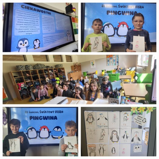 Dzieci podczas zajęć świetlicowych - światowy dzień pingwina